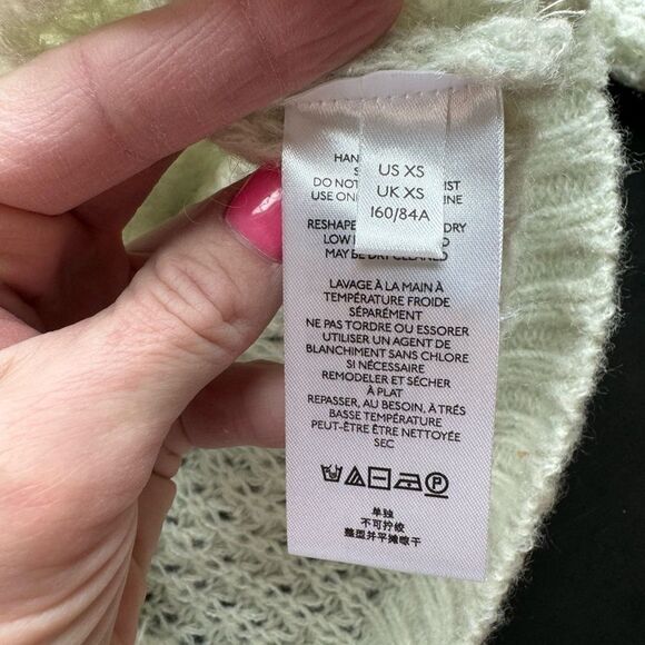 Anthropologie Maeve Dionne Sweater Women's‎ XS Mint Green Nylon Bell Sleeve Soft - Picture 12 of 15